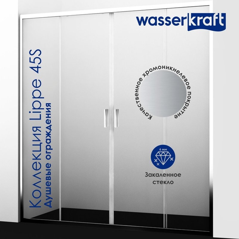 Душевая дверь в нишу Wasserkraft Lippe 45S09
