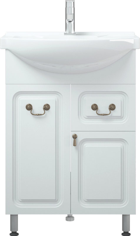 Тумба с раковиной Corozo Элегия ретро 60, напольная, бронза