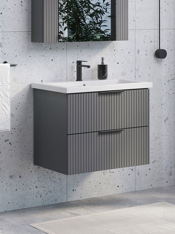 Мебель для ванной комнаты Comforty Лима 70П2 подвесная, антрацит