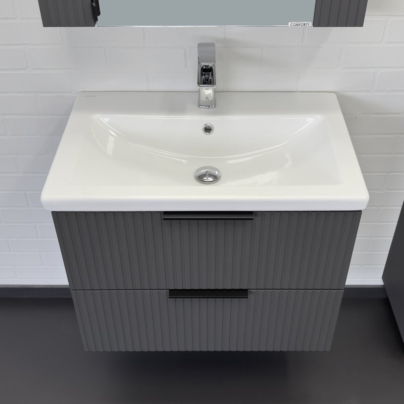 Мебель для ванной комнаты Comforty Лима 70П2 подвесная, антрацит