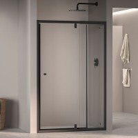 Душевая дверь в нишу RGW Passage PA-02B New 120x185, профиль черный, стекло прозрачное