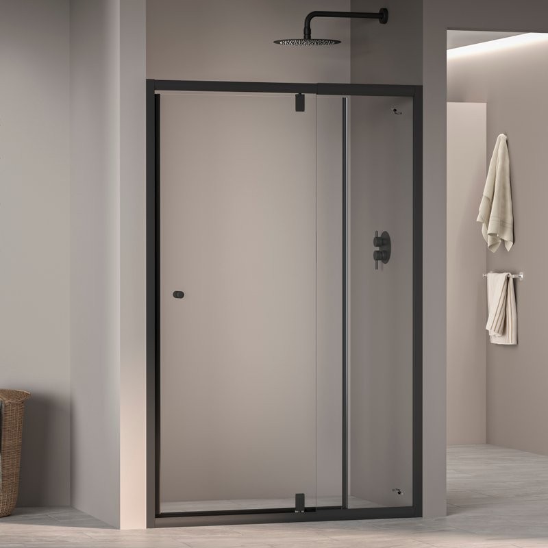 Душевая дверь в нишу RGW Passage PA-02B New 120x185, профиль черный, стекло прозрачное