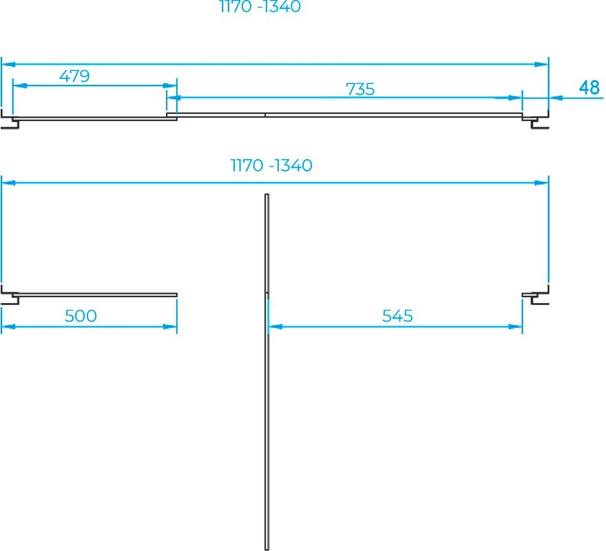 Душевая дверь в нишу RGW Passage PA-02B New 120x185, профиль черный, стекло прозрачное