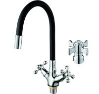 Смеситель для кухни D-lin D153807-1 с гибким изливом, черный