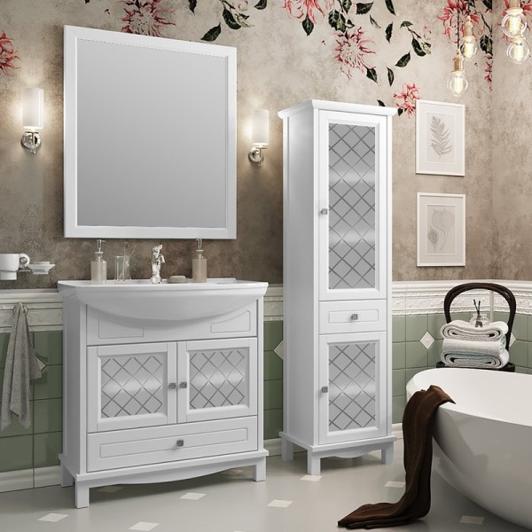 Мебель для ванной комнаты Opadiris Омега 75 белая матовая