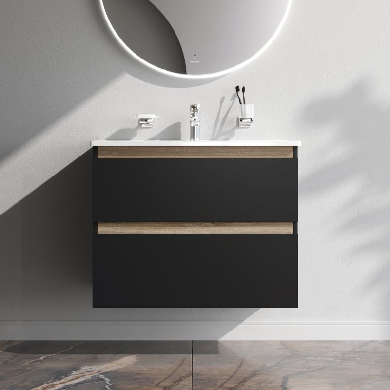 Мебель для ванной комнаты AM.PM X-Joy 80 подвесная, черная матовая