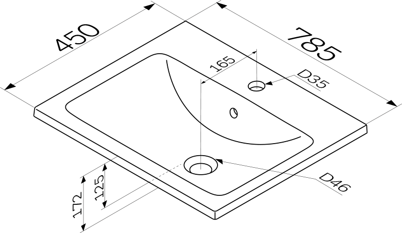 Мебель для ванной комнаты AM.PM X-Joy 80 подвесная, черная матовая