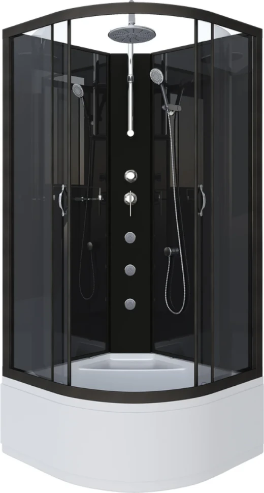 Душевая кабина Niagara Classic NG-6508-14BKTG 90x90 см, без крыши, с гидромассажем и тропическим душем