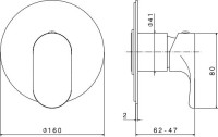 Встраиваемый смеситель для душа и ванны KERAMA MARAZZI Ole 69475EKM.01.093 черный матовый