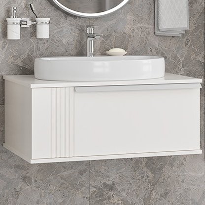 Тумба с раковиной Brevita Savoy 80 подвесная, белая