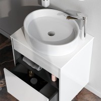 Тумба с раковиной AM.PM Func 60 белый глянец, со столешницей, раковина M8FWCC20550WG