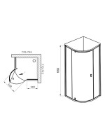 Душевой уголок Ravak Nexty NSKK3-80 профиль матовый черный, стекло прозрачное Transparent