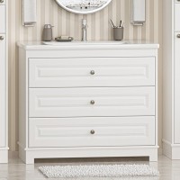 Тумба под раковину без столешницы Misty Ларго 100 напольная, матовая белая