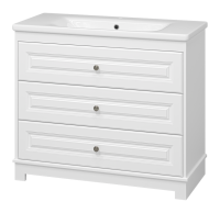 Тумба под раковину без столешницы Misty Ларго 100 напольная, матовая белая