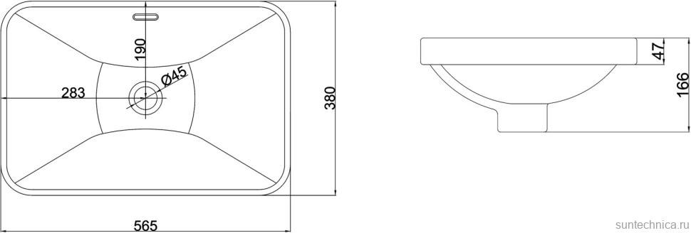 Тумба с раковиной Velvex Klaufs 56*60.2Y R под стиральную машину