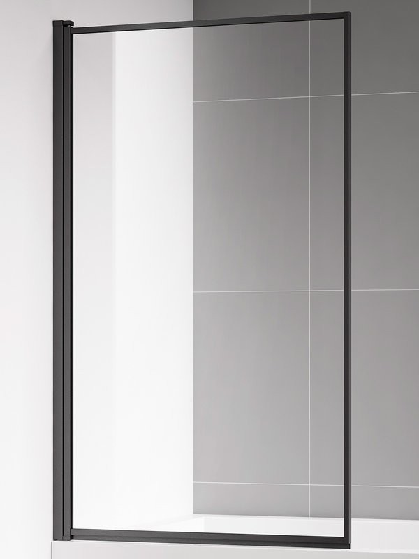 Шторка на ванну AQUAme AQM2859-L 80х140, профиль черный матовый