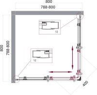 Душевой уголок BelBagno Uno 195 A 2 80 C Cr стекло прозрачное
