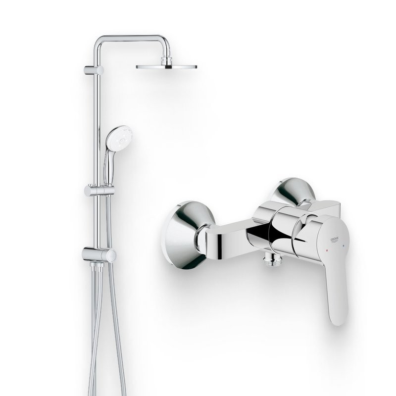 Душевой комплект Смеситель для душа Grohe BauEdge 23333000 + Стойка New Tempesta 27389002