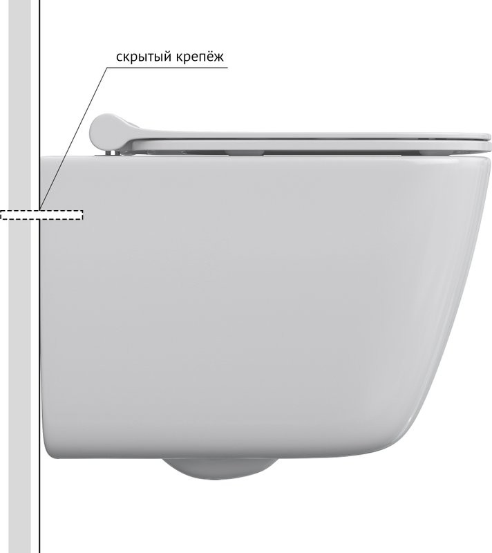 Комплект Berges Atom Quattro S Rimless крышка-сиденье с микролифтом, кнопка смыва черная SoftTouch