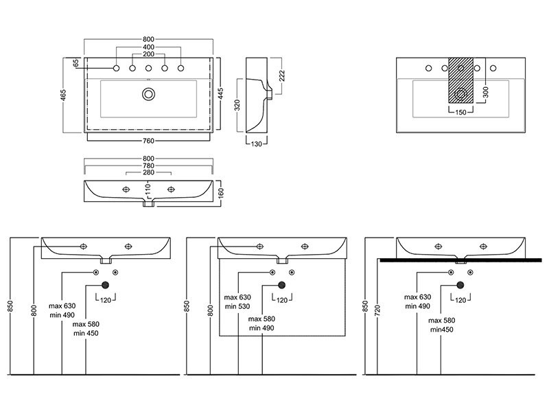 Накладная раковина Hatria Bahia_13 BH0800465011TS0 80x46 см