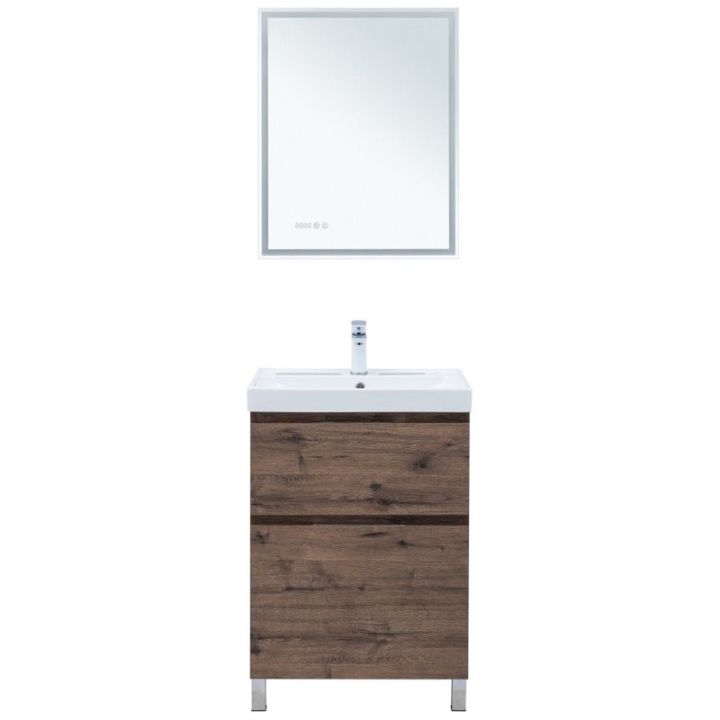 Тумба под раковину Aquanet Алвита New 60 напольная, дуб веллингтон табак