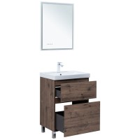 Тумба под раковину Aquanet Алвита New 60 напольная, дуб веллингтон табак