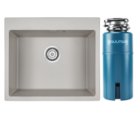 Комплект Мойка Paulmark Kante 60 PM106052-GR серый + Измельчитель Intenso