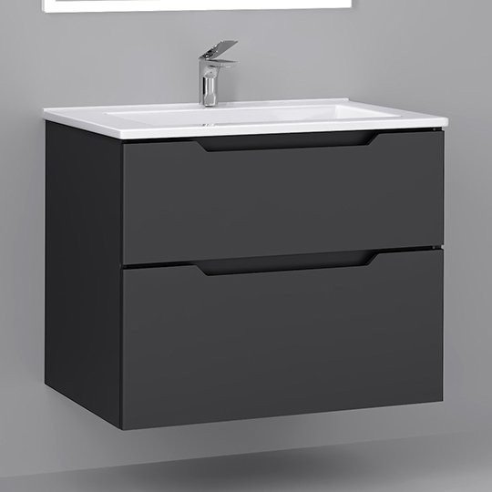 Тумба с раковиной Jorno Slide 75, антрацит