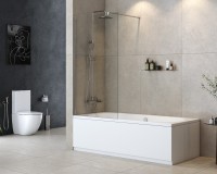 Шторка на ванну Cezares Liberta V-1-80/155-C-Cr