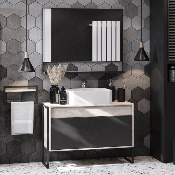 Мебель для ванной комнаты AQUATON Лофт Урбан 100, раковина Mila 35