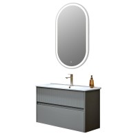 Тумба с раковиной Alavann Wave 105 подвесная, голубой деним