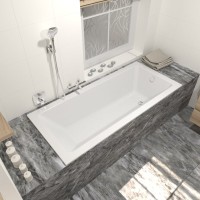 Ванна из искусственного камня Triton Сириус 180x80 см, встраиваемая, белая, на ножках