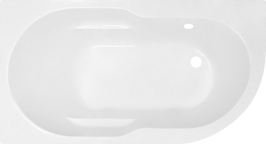 Акриловая ванна Royal Bath Azur RB 614200 L 140x80 см, угловая, левая, пристенная, белая, асимметричная, с каркасом