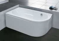 Акриловая ванна Royal Bath Azur RB 614200 L 140x80 см, угловая, левая, пристенная, белая, асимметричная, с каркасом