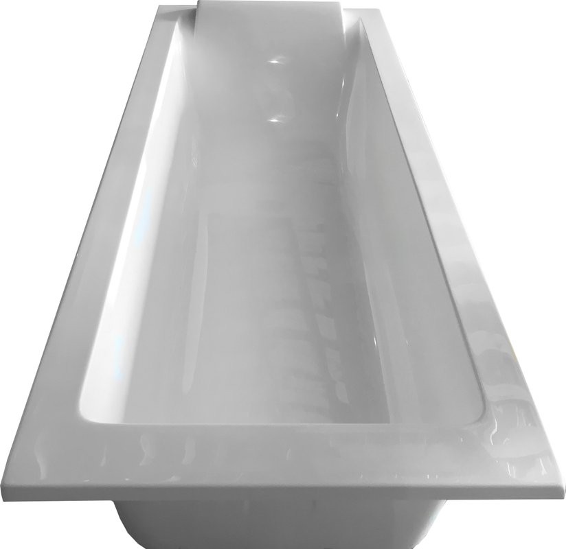 Ванна из искусственного камня Marmo Bagno Ницца 180x80 см, встраиваемая, белая, на ножках, с подголовником