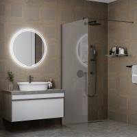 Душевая перегородка KERAMA MARAZZI Vetro VE.100.WI.BLK.M 100 см, профиль матовый черный, стекло прозрачное