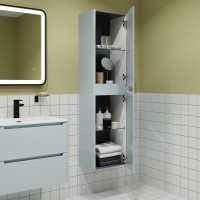 Шкаф пенал для ванной IDDIS Edifice 40 голубой