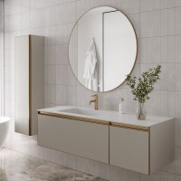 Тумба под раковину без столешницы Armadi Art Quatro 2 140 cashmere, профиль matt gold