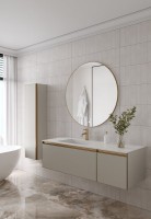 Тумба под раковину без столешницы Armadi Art Quatro 2 140 cashmere, профиль matt gold