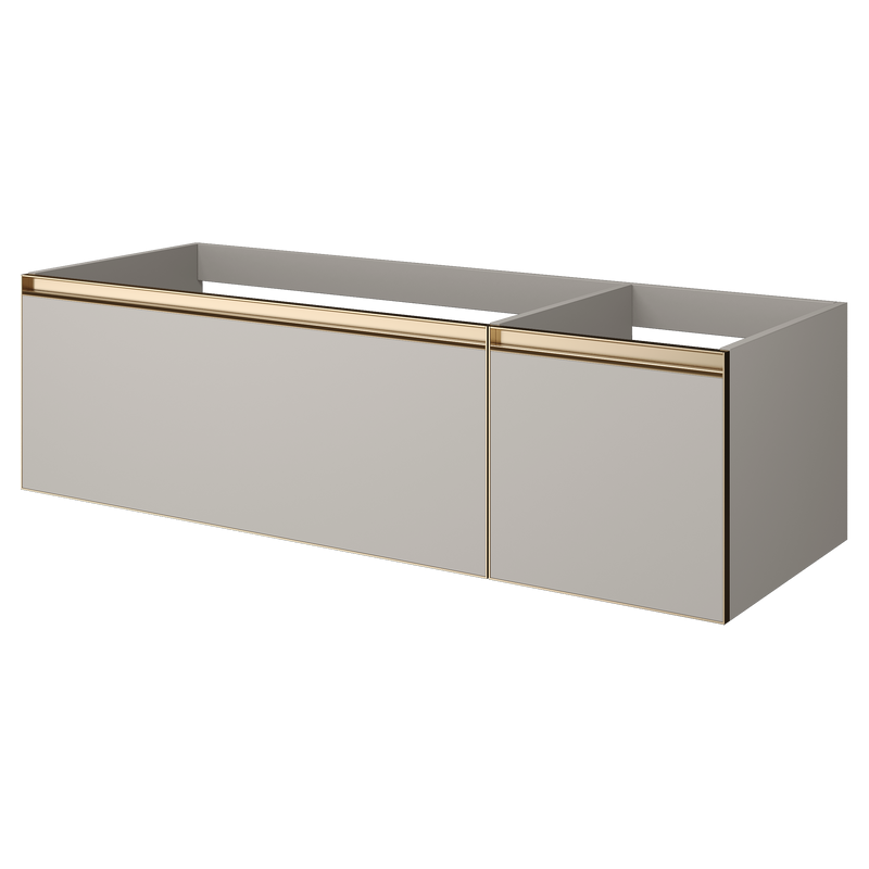 Тумба под раковину без столешницы Armadi Art Quatro 2 140 cashmere, профиль matt gold