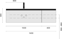 Тумба под раковину без столешницы Armadi Art Quatro 2 140 cashmere, профиль matt gold