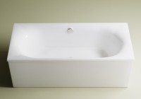Ванна из искусственного камня Астра-Форм Лира 180x80 см, пристенная, белая, на ножках