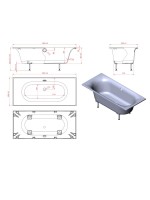 Ванна из искусственного камня Астра-Форм Лира 180x80 см, пристенная, белая, на ножках
