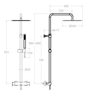Душевая стойка Ramonsoler Alexia 365402RM250NM черная, с термостатом