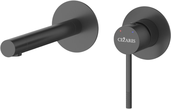 Смеситель для раковины Cezares Relax RELAX-BLI2-2-NOP-W0 С ВНУТРЕННЕЙ ЧАСТЬЮ, матовый черный