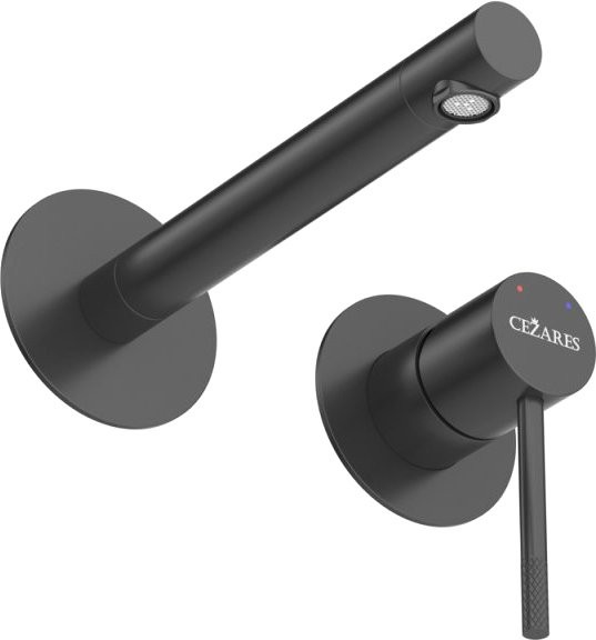 Смеситель для раковины Cezares Relax RELAX-BLI2-2-NOP-W0 С ВНУТРЕННЕЙ ЧАСТЬЮ, матовый черный
