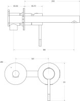 Смеситель для раковины Cezares Relax RELAX-BLI2-2-NOP-W0 С ВНУТРЕННЕЙ ЧАСТЬЮ, матовый черный