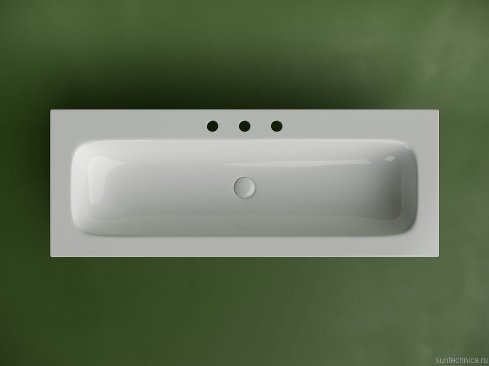 Мебельная раковина Ceramicanova Grace прямоугольная 121см с тремя отверстиями под смеситель CN7024
