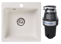 Комплект Мойка GranFest Smart SM 430 белый + Измельчитель KUCHENSTERN Muhle