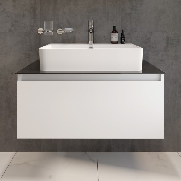 Тумба с раковиной VitrA Nuo 80 подвесная, глянцевая белая